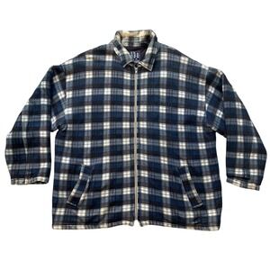 Vintage HOBO‎ USA Plaid Flannel Jacket Full Zip Lined Pockets Mens Size Large
